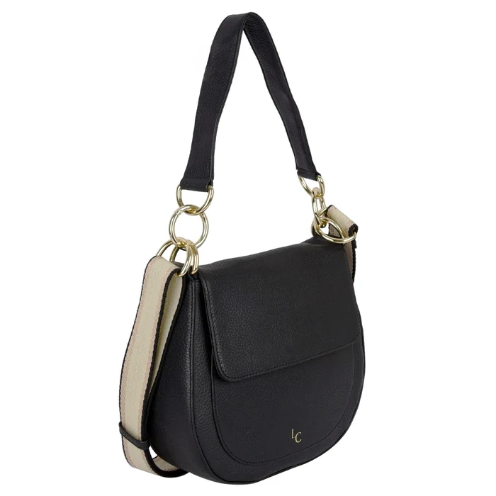 NALLE Crossbody Shoulder Bag - Black Leather