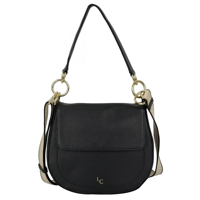NALLE Crossbody Shoulder Bag - Black Leather