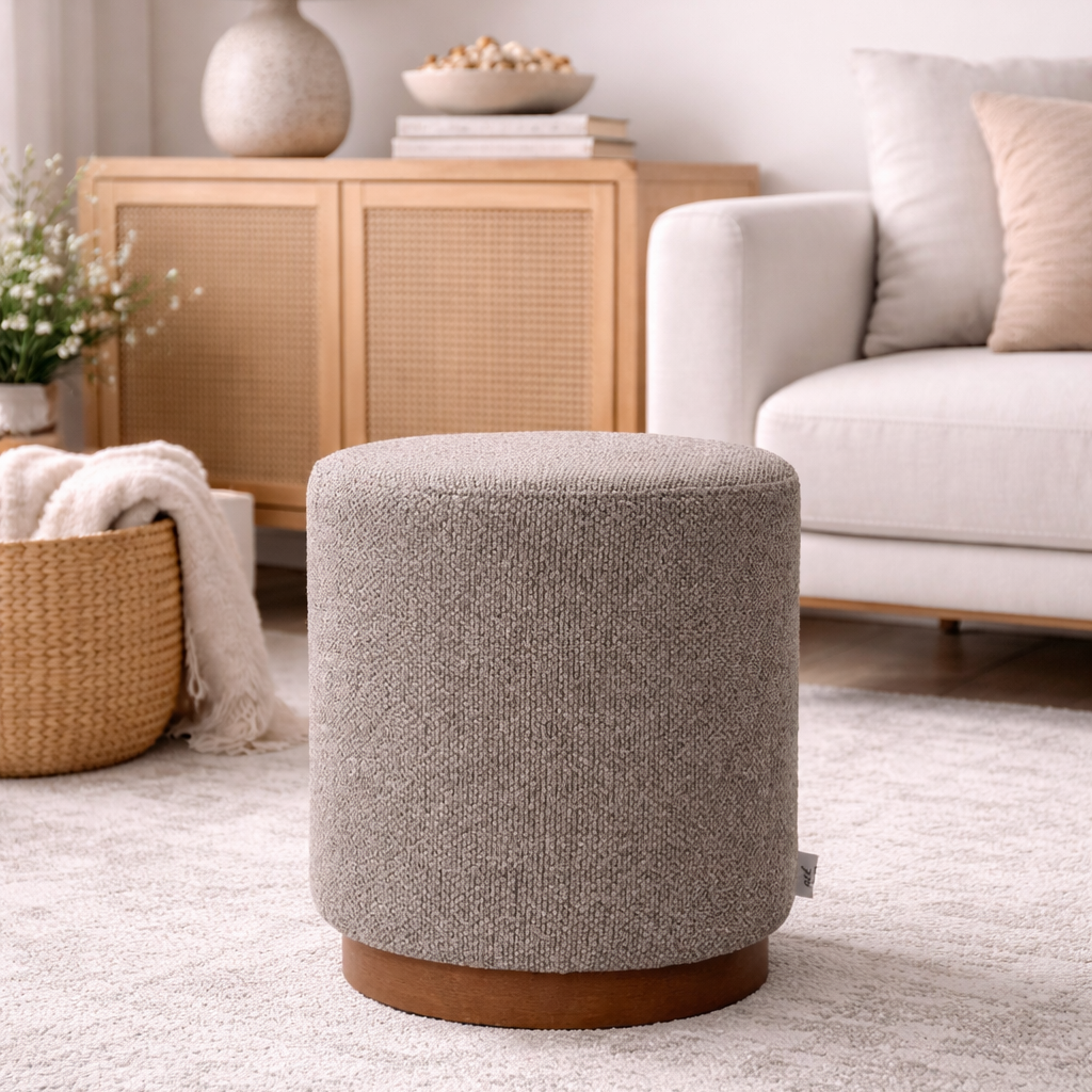 NED Hickory Small Ottoman Mushroom