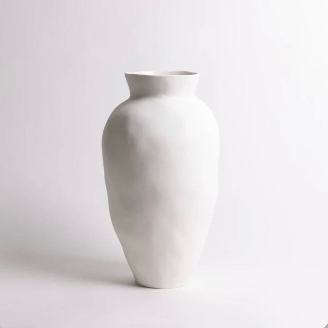 Large white ceramic vase 