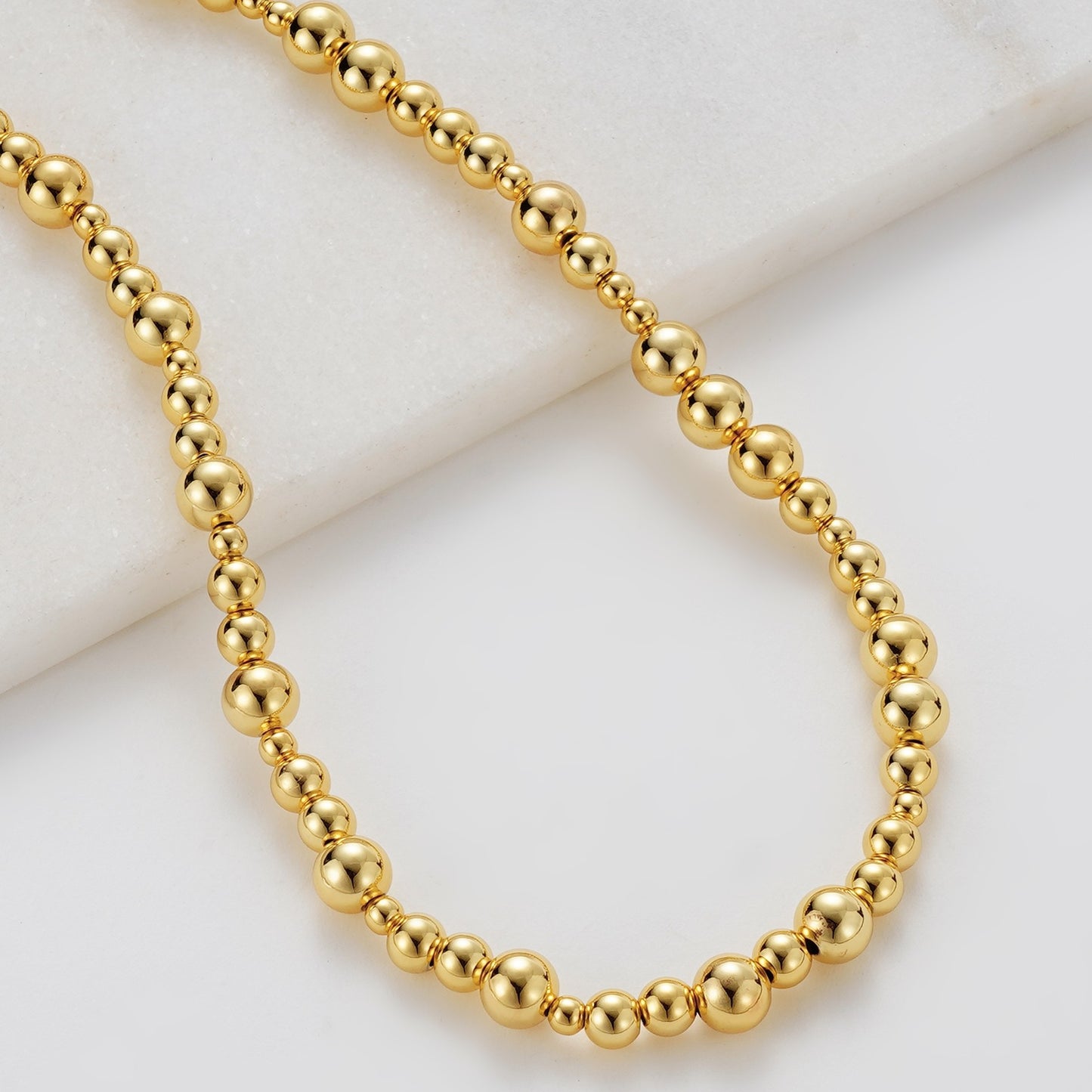 Gold beaded necklace