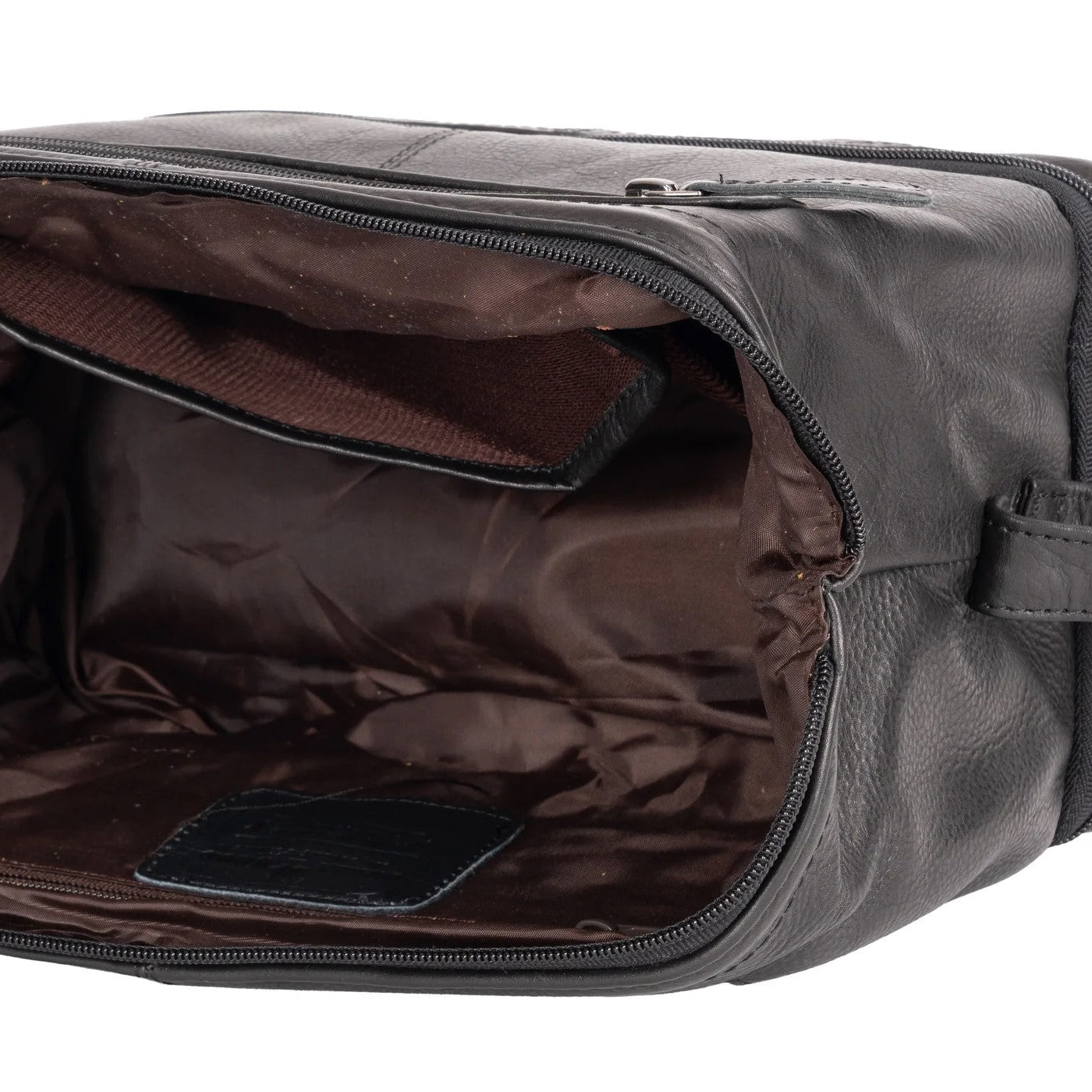 Leather Toilet Bag Napier - Black
