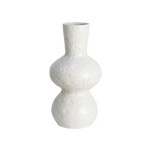 White textured vase on a white background