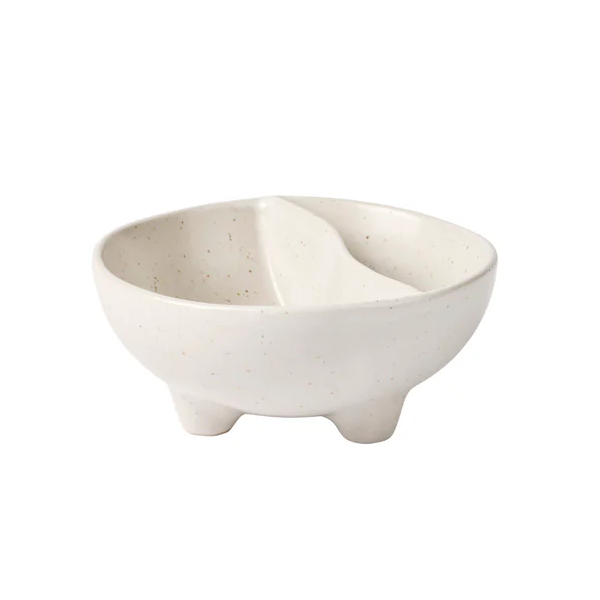 White ceramic olive bowl with a textured surface 