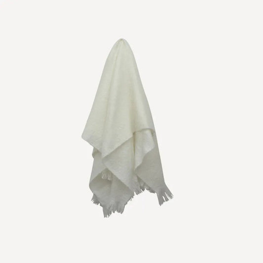 Off White Throw with Tassels by French Country Collections