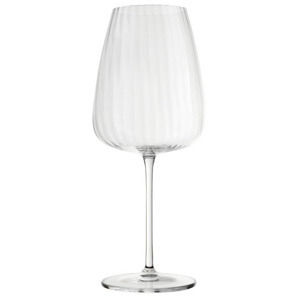 Clear wine glass on a white background