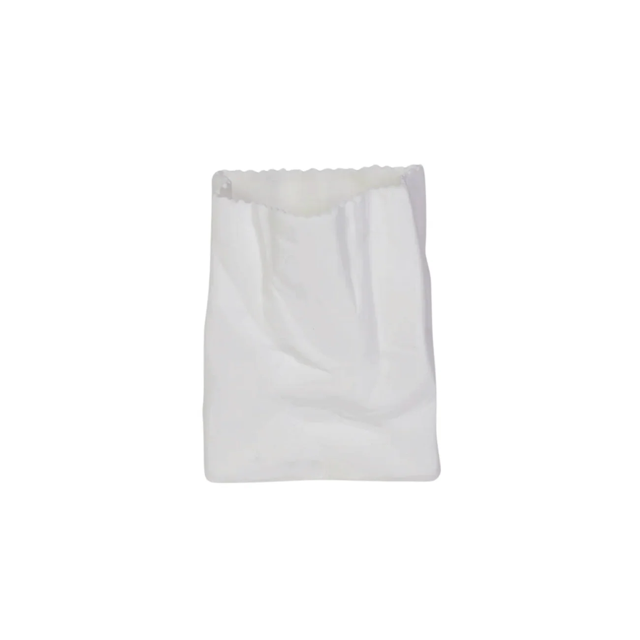 White ceramic lollie bag or paper bag vase 