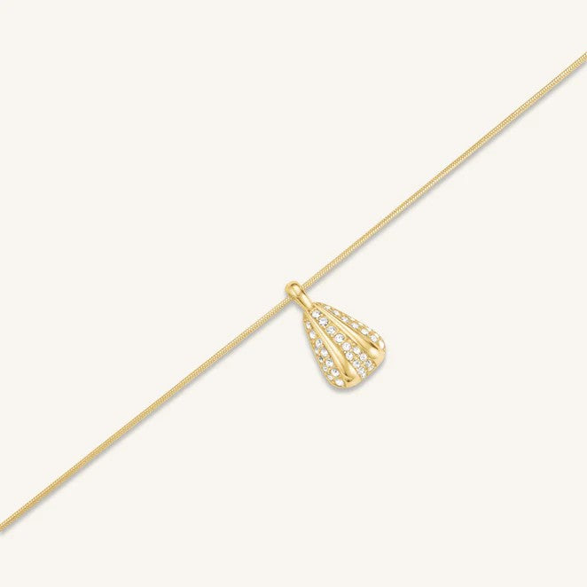 Rosefield Pave Striped Necklace Gold