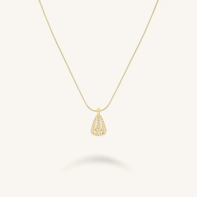 Rosefield Pave Striped Necklace Gold