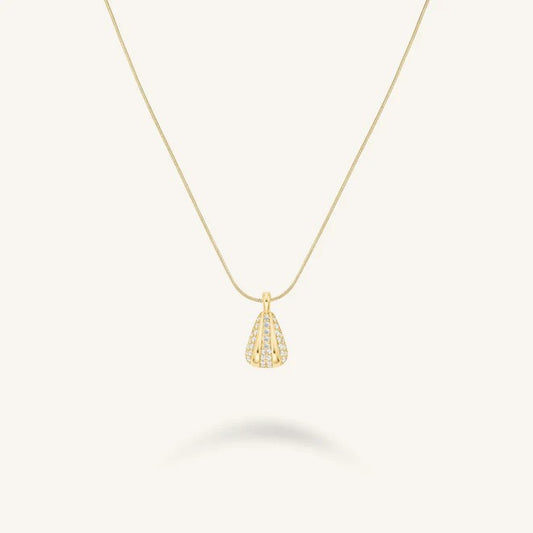 Rosefield Pave Striped Necklace Gold