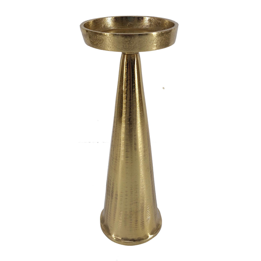 Gold metallic candle holder
