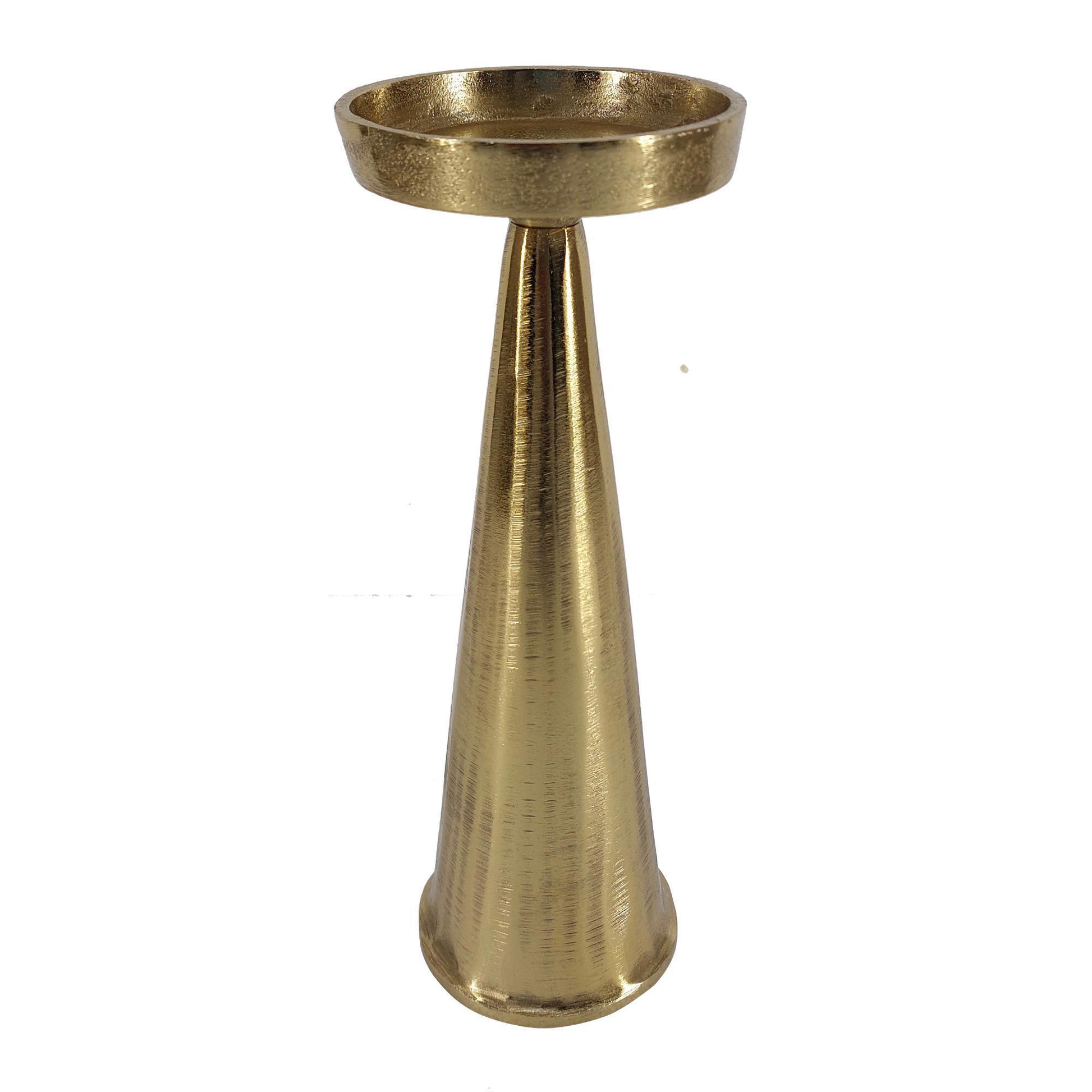 Gold metallic candle holder