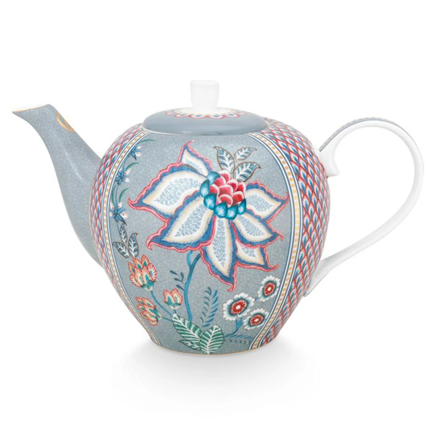 Decorative teapot with floral patterns