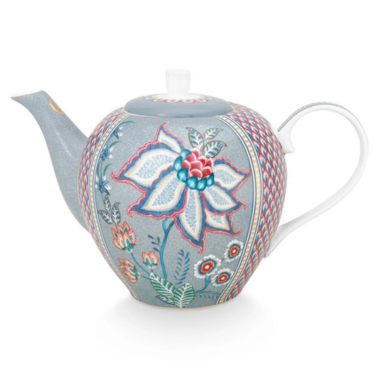 Decorative teapot with floral patterns
