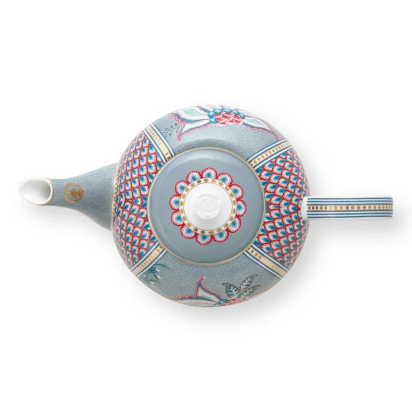 Pip Studio Tea Pot Large Flower Festival Light Blue 1.6ltr