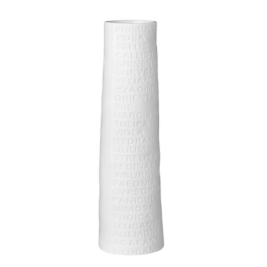 White textured vase