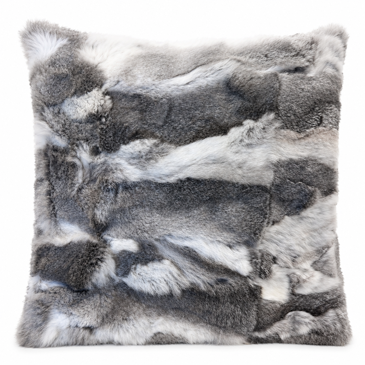 a pure rabbit fur grey cushion cover 