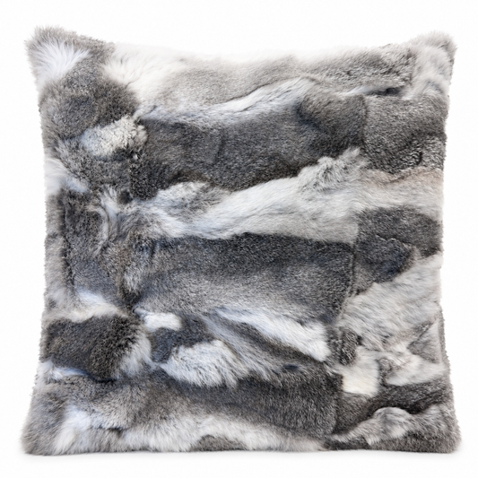 a pure rabbit fur grey cushion cover 