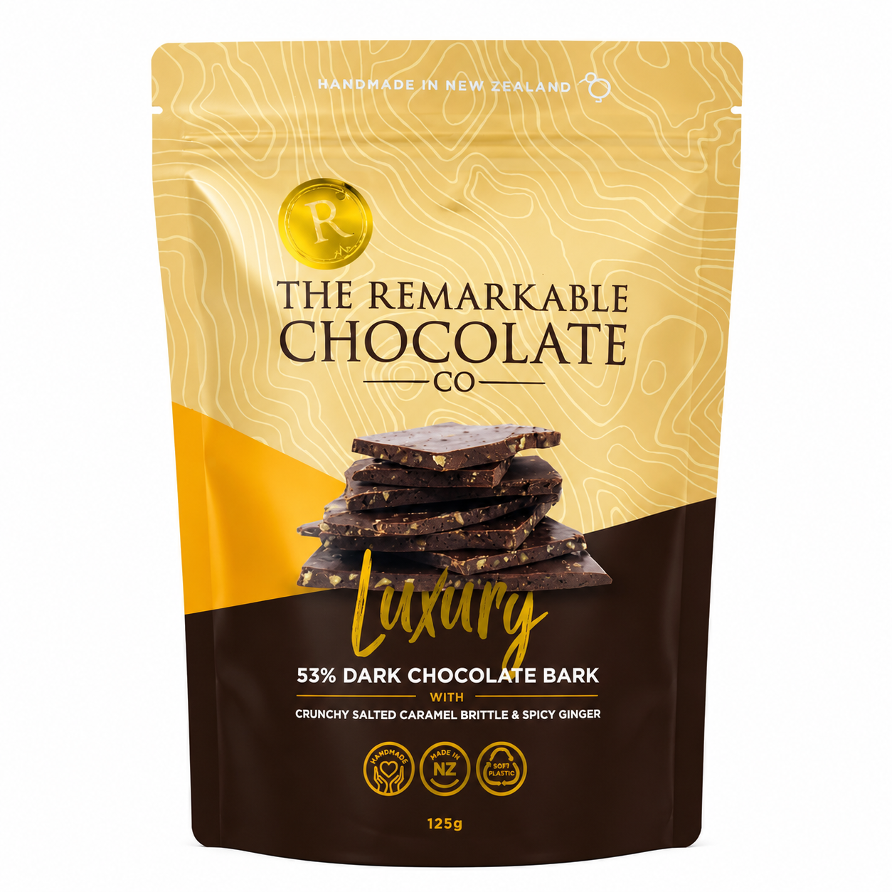 The Remarkable Chocolate Co. Luxury 53% Dark Chocolate Bark, 125g.