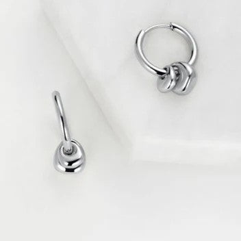 A pair of Zafino Sadie large silver earrings, featuring a simple design with a rhodium-plated finish.