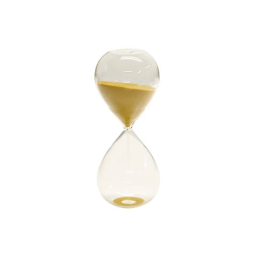 Glass hourglass with sand