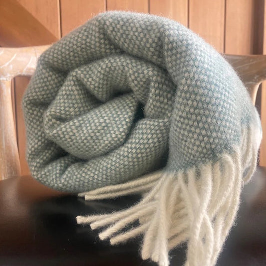 Lambswool Throw Seagrass Basket Weave