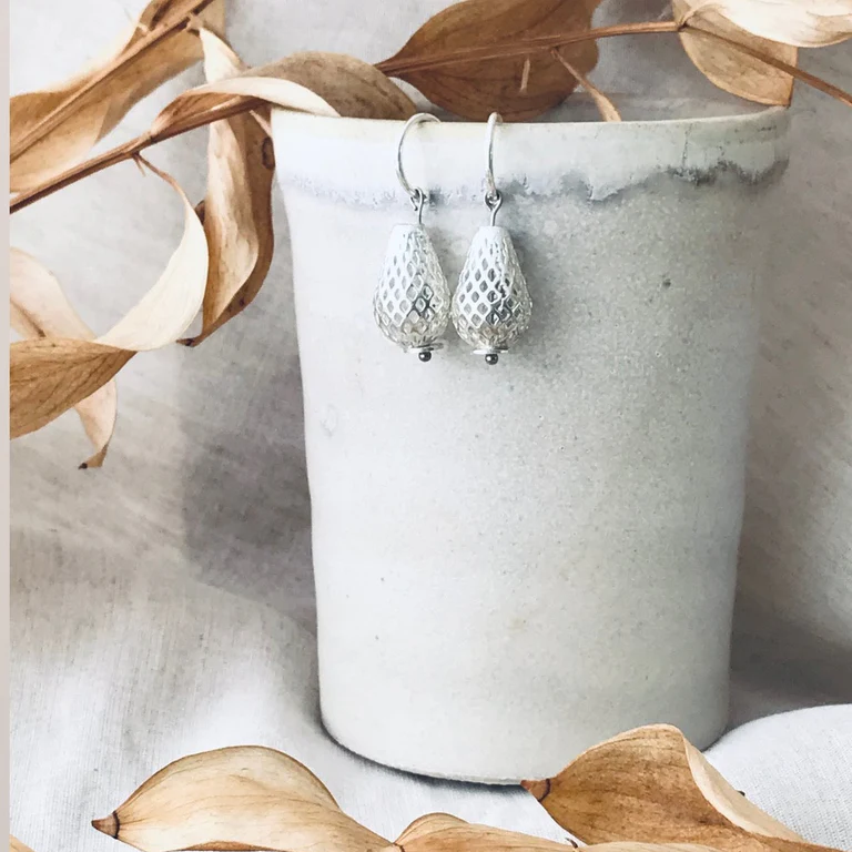 Twigg Silver Filigree Bulb Earrings