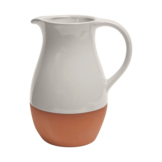 White and terracotta pitcher