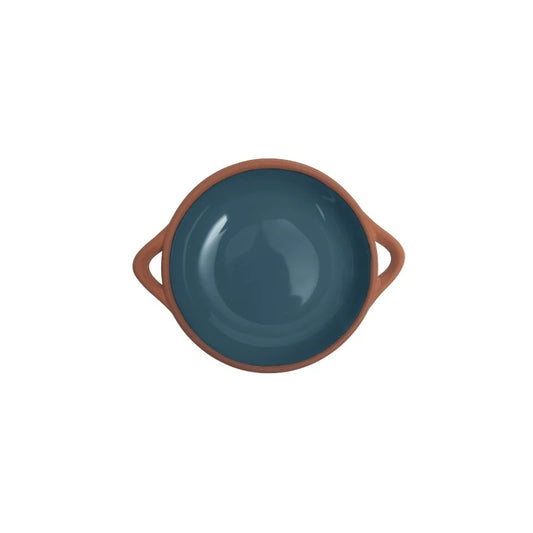 Blue glazed terracotta tappas dish 