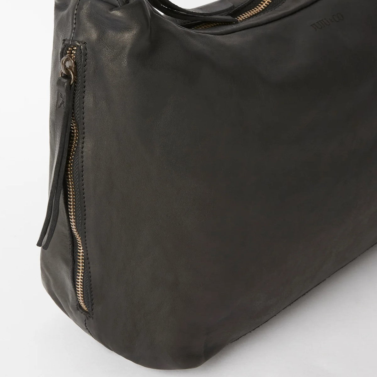 Juju Small Slouchy Leather Bag Black