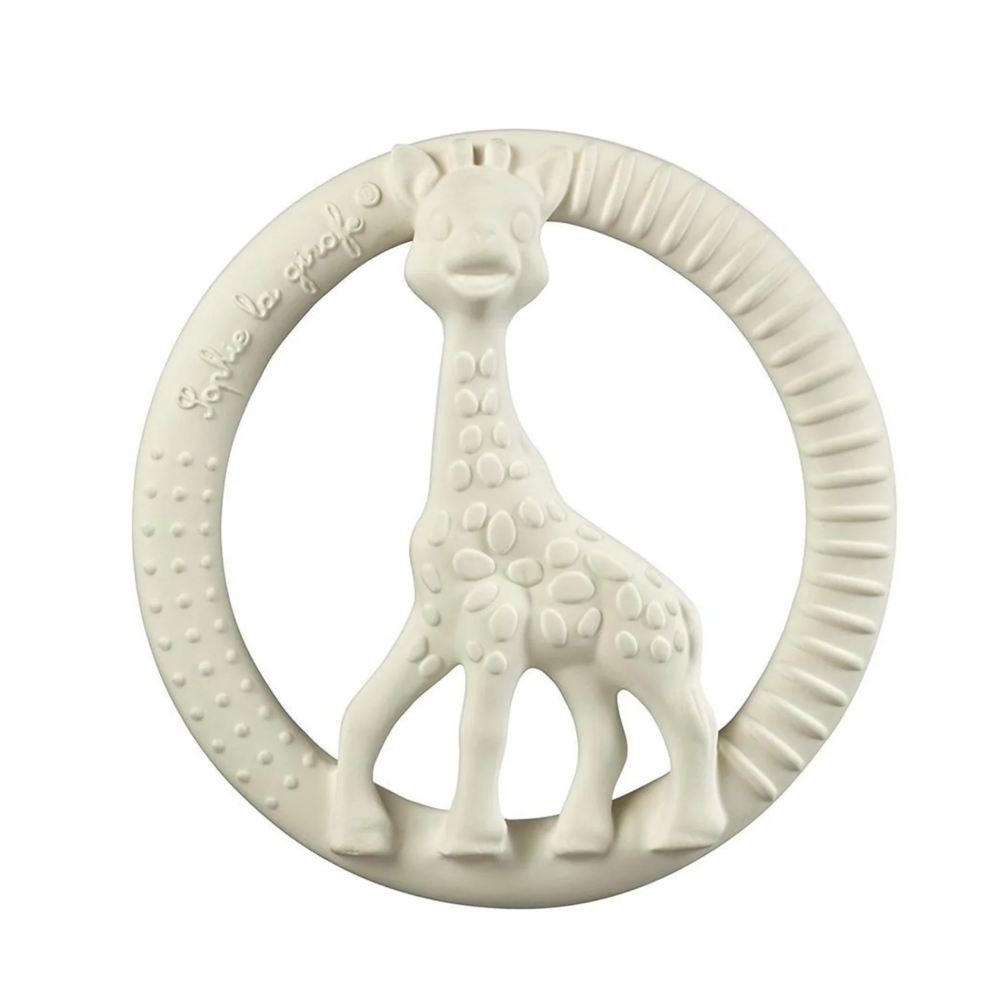 White giraffe-shaped teething ring