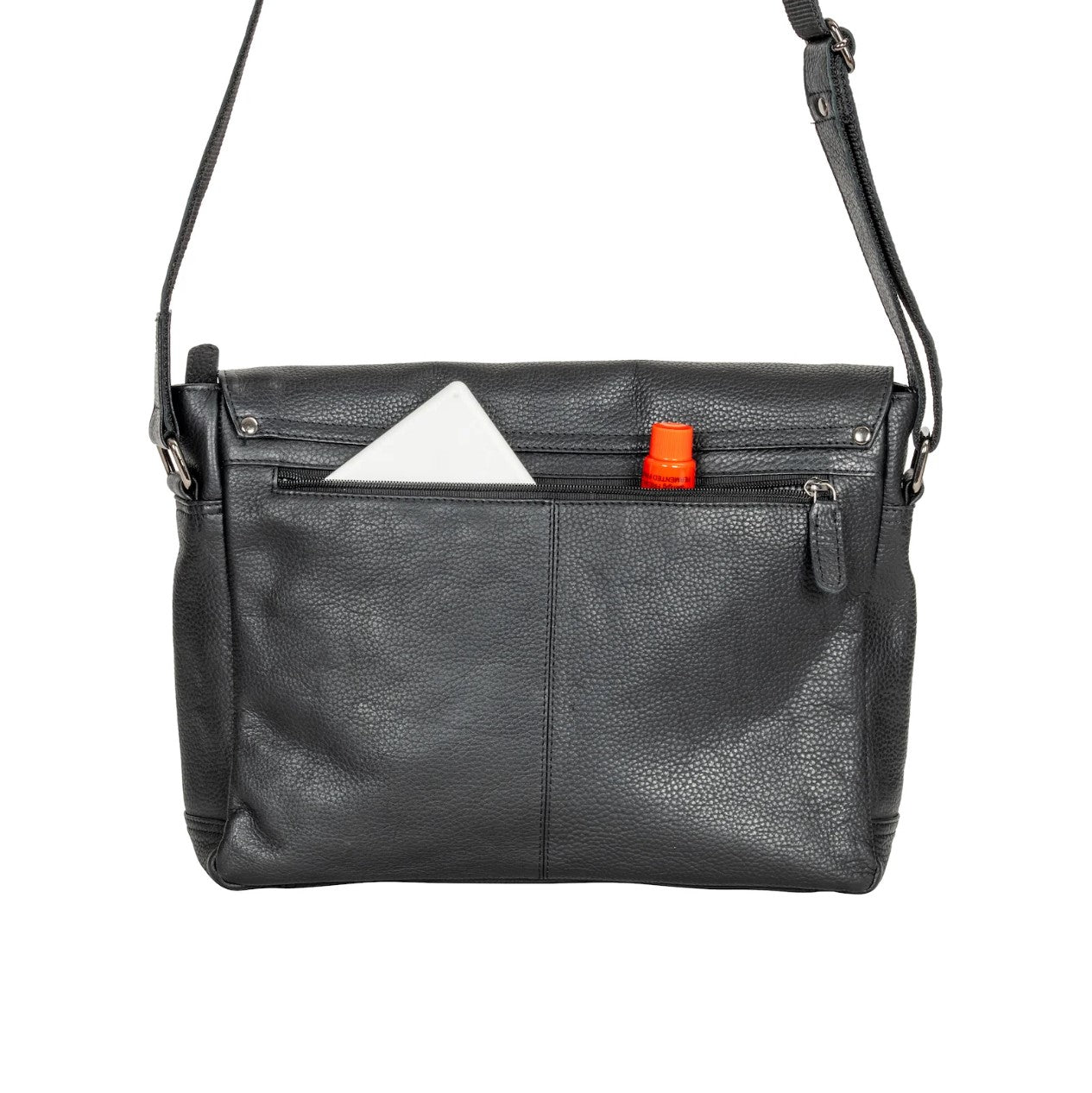 Leather Messenger Bag Steven Black
