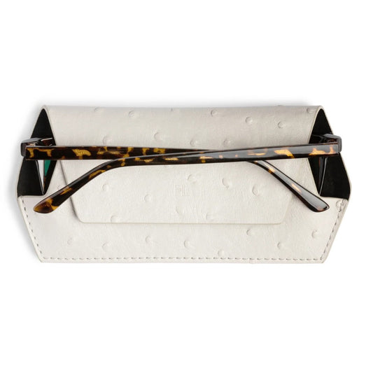 Fox & Leo Leather Glasses Case Stone