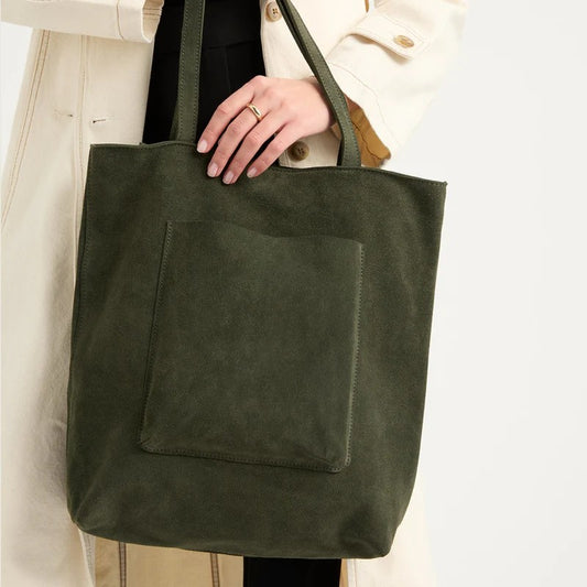 Juju Suede Tote - Olive
