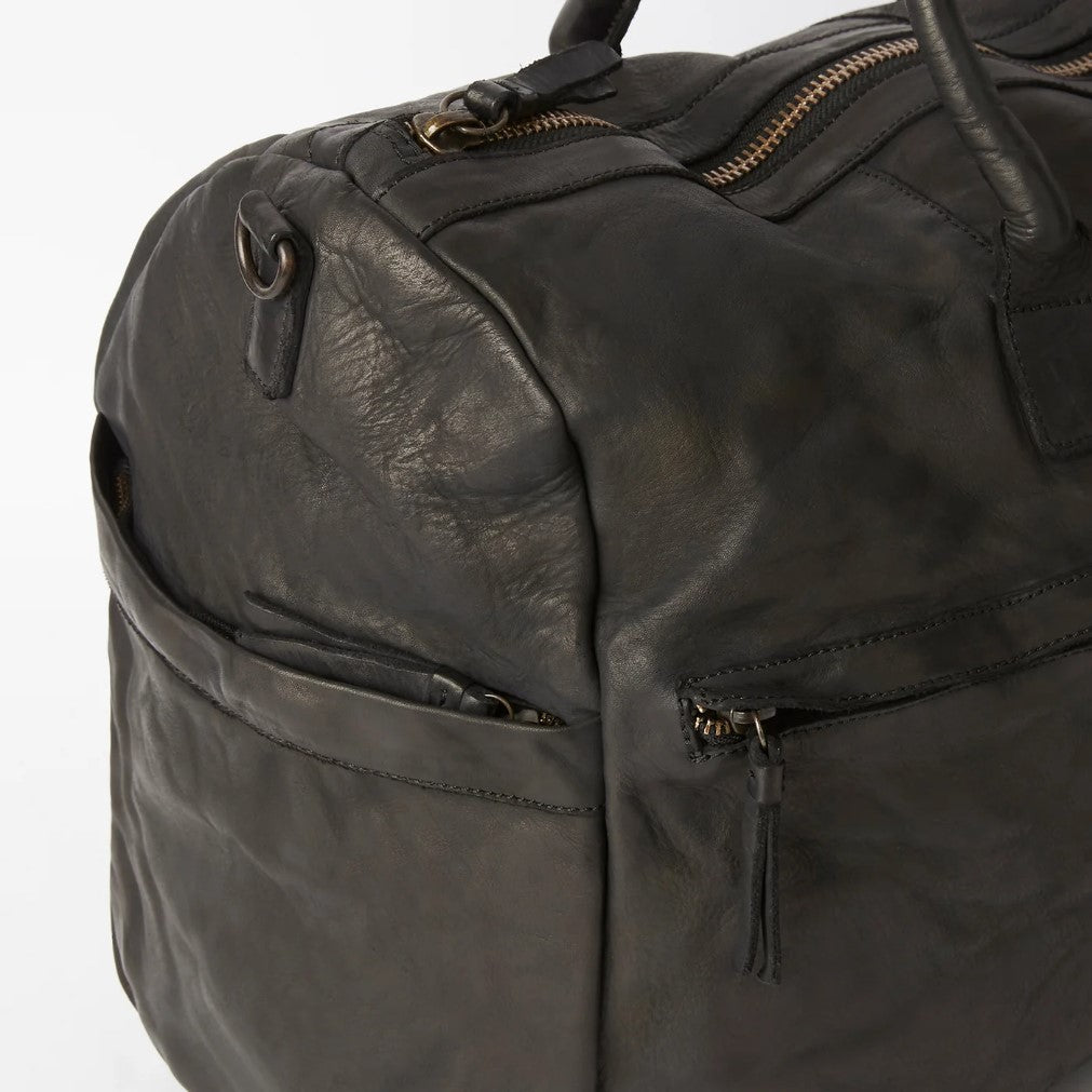 Juju Leather Travel Bag Black
