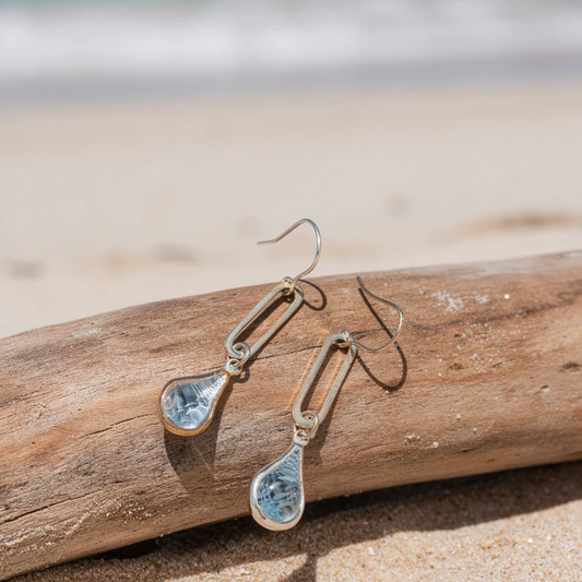 Twigg Nova Rectangle Drop Earrings Green