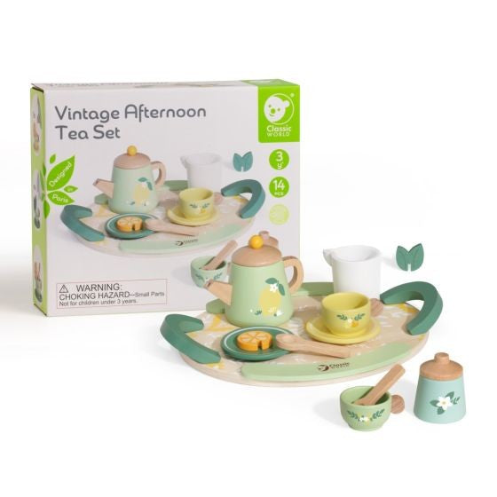 Vintage Afternoon Tea Set Wooden Toy