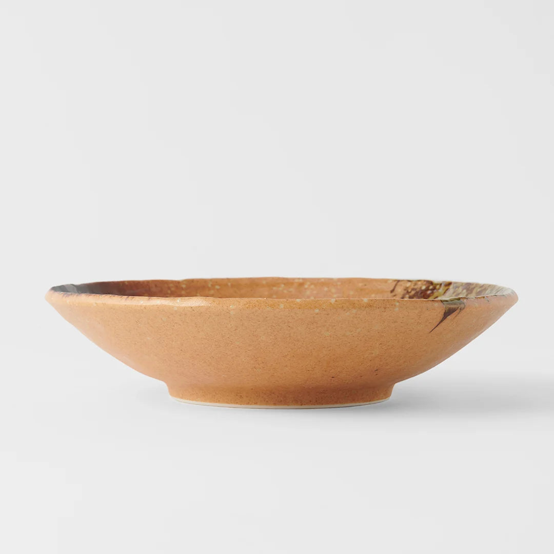 Ceramic bowl with a brown glaze 