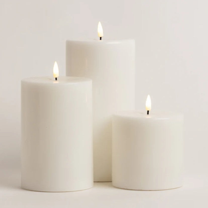 LED White Pillar Candle 10cmx10cm