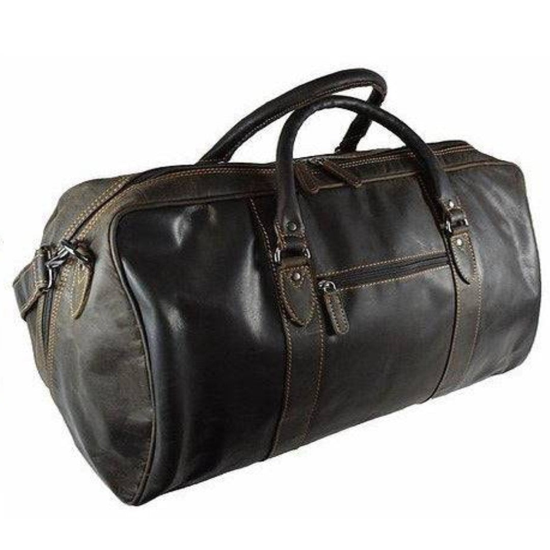 Large Leather Wilson Travel Bag Brown