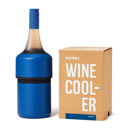 Blue wine cooler with Huski packaging