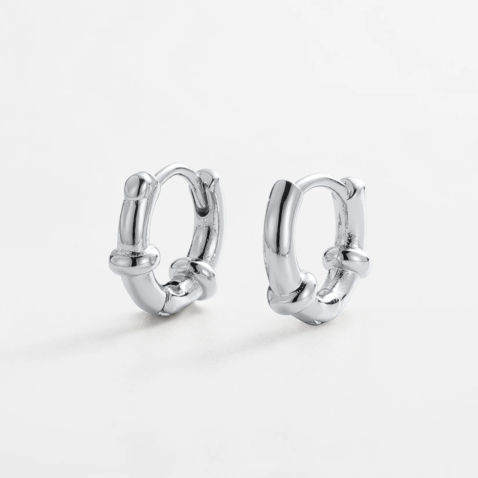 Pair of silver hoop earrings