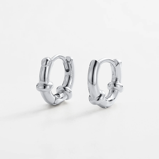 Pair of silver hoop earrings