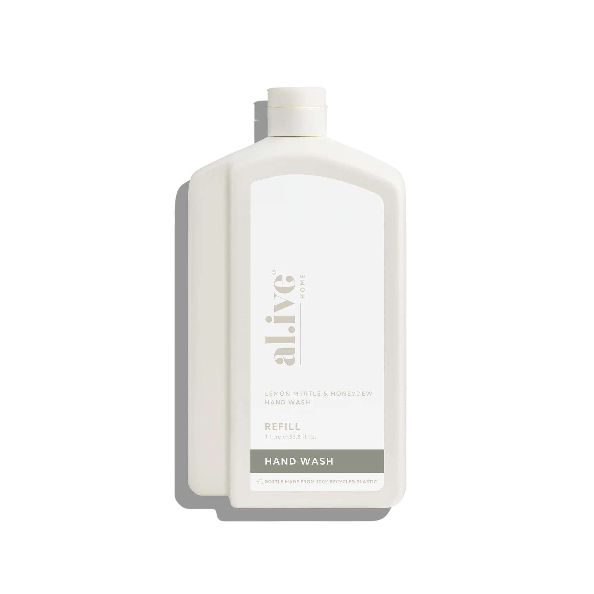Hand wash refill bottle with 'alive' branding on a white background