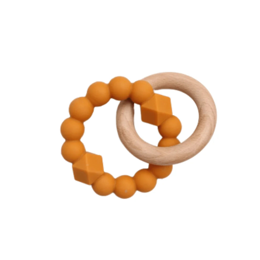 orange baby teether 