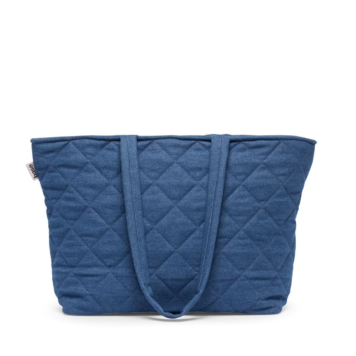 Blue quilted tote bag